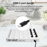 Wireless MIDI Controller Pads, Portable USB MIDI Keyboard with 16 MPC Drum Pads, 8 Assignable Knobs, Note Repeat, Full Level Buttons, Rechargeable Battery