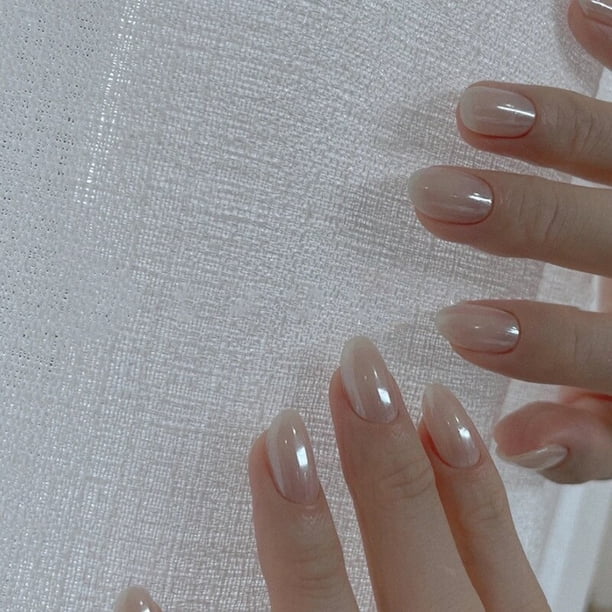 24 unids/caja puntas de uñas de estilete de longitud media gradientes desgaste párrafo de cobertura completa parche de manicura de moda uñas postizas para niñas Tan Jianjun unisex
