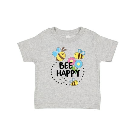 

Inktastic Bee Happy with Flowers Gift Baby Boy or Baby Girl T-Shirt
