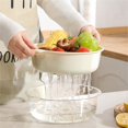 thumbnail image 1 of Double Layer Vegetable Washing Basin Household Kitchen Drain Vegetable Washing Transparent Fruit Washing Artifact Water Filter Fruit Plate Drip, 1 of 6