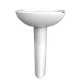 thumbnail image 2 of TOTO® Supreme® Oval Basin Pedestal Bathroom Sink with CEFIONTECT for 8 Inch Center Faucets, Cotton White - LPT241.8G#01, 2 of 5