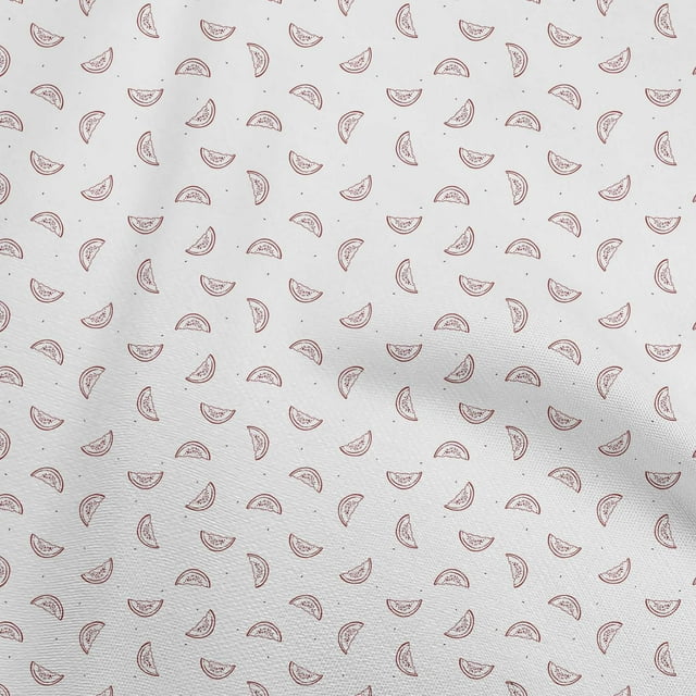 oneOone Polyester Spandex White Fabric Watermelon Craft Projects Decor Fabric Printed By The Yard 56 Inch Wide