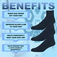 thumbnail image 5 of EMEM Apparel Men's Diabetic Circulatory Non-Binding Loose Top Casual Ankle Quarter Low Cut Cotton Seamless Toe Hosiery Socks 3-Pack Navy 9-11, 5 of 5
