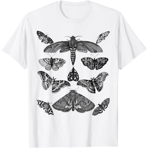 Moth Vintage Insect Illustration Bug Collection Unisex T-Shirt for Men Women Kids Toddler