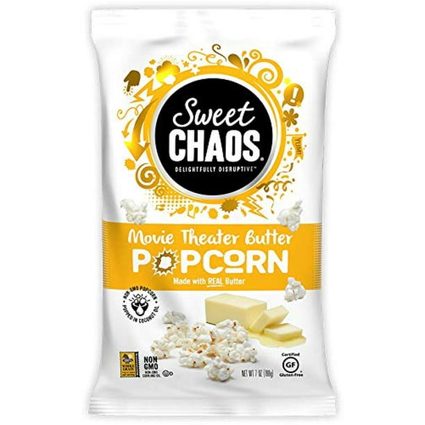 Sweet Chaos Popcorn Movie Theater Butter 7 Ounce Bag Walmart Com Walmart Com