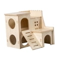 thumbnail image 1 of Casa de madera para hámster, juguete de exploración, escondite de madera maciza, varias cámaras con escalera Estilo C, 1 of 9