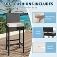 thumbnail image 4 of Outdoor Bar Stools Set of 2,Outdoor Rattan Bar Height Stool Set Armless for Backyard,Garden,Pool,Balcony and Deck, 4 of 7
