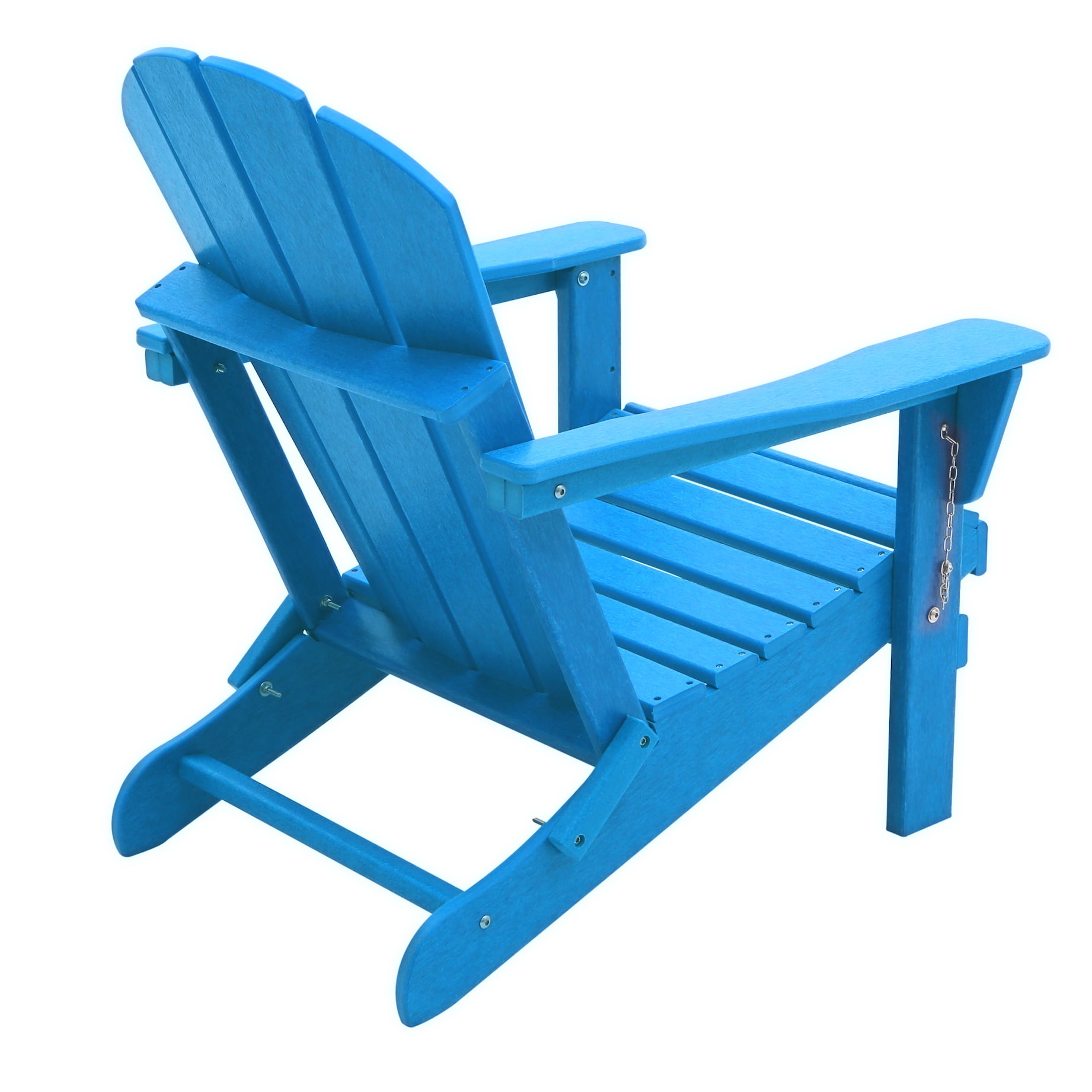 Polytrends  Laguna Weather Resistant Outdoor Patio Folding Adirondack Chairs (Set of 4) Pacific Blue