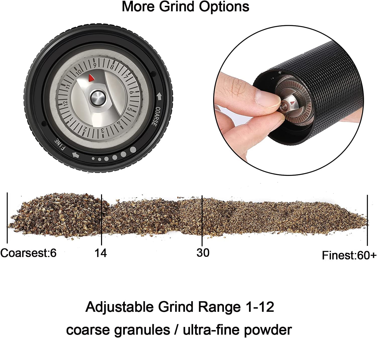 Premium Pepper Grinder - Adjustable Coarseness with Aircraft-Grade Aluminum Body and Stainless Steel Blades - Refillable Manual Pepper Mill for Professional Kitchens & Commercial Use