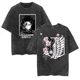 thumbnail image 2 of Camisetas lavadas de Anime Attack on Titan, camisetas gráficas de manga corta transpirables con estampado de doble cara, ropa de calle Vintage Y2k para hombres, 2 of 5
