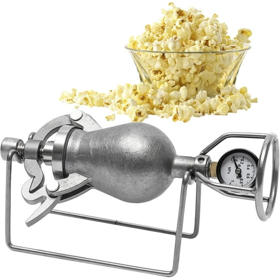 Stainless steel Popcorn Popper, Traditional Style Hand Popcorn Machine Popcorn Maker with Mini-model Handle and Stand, Capacity: 80-140 Ordinary Corn Kernels