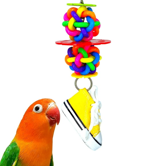 Bonka Bird Toys 1977 Sneaker Snowflake Bird Toy Durable Chew Treat Foraging Ball Parrot Parrotlet Quaker Cockatiel African Grey and Similar pet Birds.