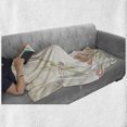 thumbnail image 6 of Dragonfly Soft Flannel Fleece Throw Blanket, Lotus Flower Field Winged Bug Flying Oriental Blooms Print, Cozy Plush for Indoor and Outdoor Use, 60" x 80", Cream Peach Coral, by Ambesonne, 6 of 6