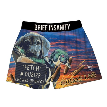 Brief Insanity Crime Lab Dog Lovers American Fido Silky Fun Unisex Boxer Shorts Gifts for Men Women