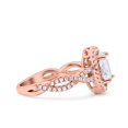 thumbnail image 2 of Rose Tone, Simulated Cubic Zirconia Size-10 Halo Infinity Shank Ring Oval 925 Sterling Silver, 2 of 7