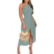 thumbnail image 1 of Vestido largo halter CHICME con aberturas y corte calado verde talla M, 1 of 7