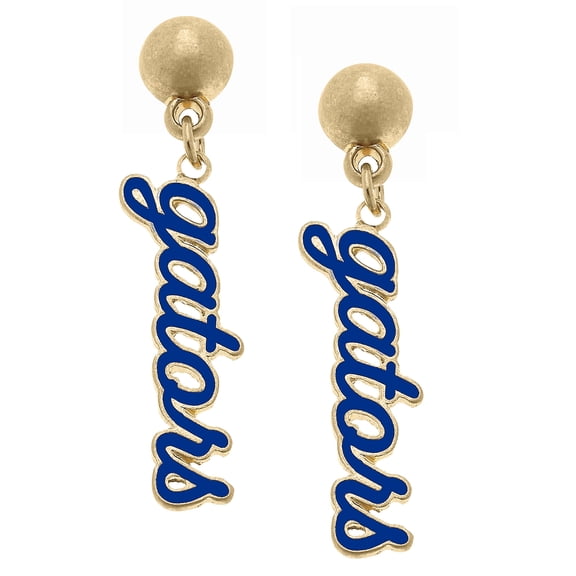 Women' CANVAS Style Florida Gators Enamel Script Drop Earring