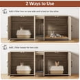 thumbnail image 2 of SELOOYE Cat Litter Box Enclosure for 2 Cats, Hidden Litter Box Furniture with Double Rooms, Cat Bed, PVC Pad and Scratch Pad, Grey, 2 of 8