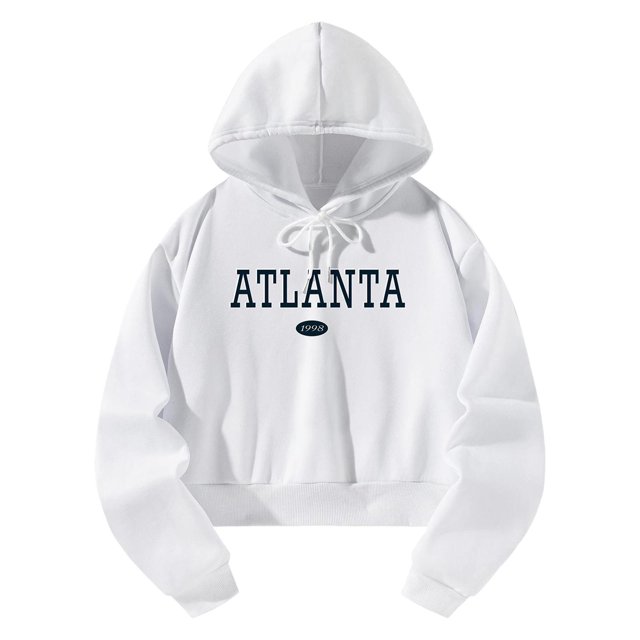 Sudadera recortada Ropa deportiva básica Simple Mujer Moda Sudaderas con capucha Top para M