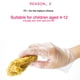 thumbnail image 4 of Guantes desechables transparentes Jygee para niños, 400 unidades por bolsa, de polietileno, antideslizantes, para restaurantes y escuelas., 4 of 8