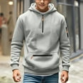 thumbnail image 2 of Mercatoo Boys Half Zipper Fleece Ho𝐨dies Thick Warm Long Sleeve Pullover Pockets Fall Winter 𝐇ooded Sweatshirts for Teen, 2 of 6