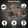 thumbnail image 6 of Stereo Gaming Headset for PS4, Xbox One, PC, Noise Cancelling Over Ear Headphones with Mic, Bass Surround, Soft Memory Earmuffs for Laptop Mac Nintendo Switch Games Phone, 6 of 6
