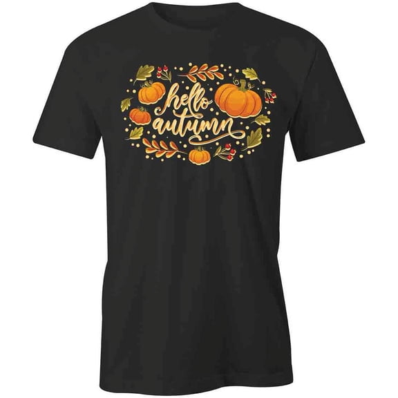 Hello Autumn T-Shirt | Cute Autumn Black Tee Gift