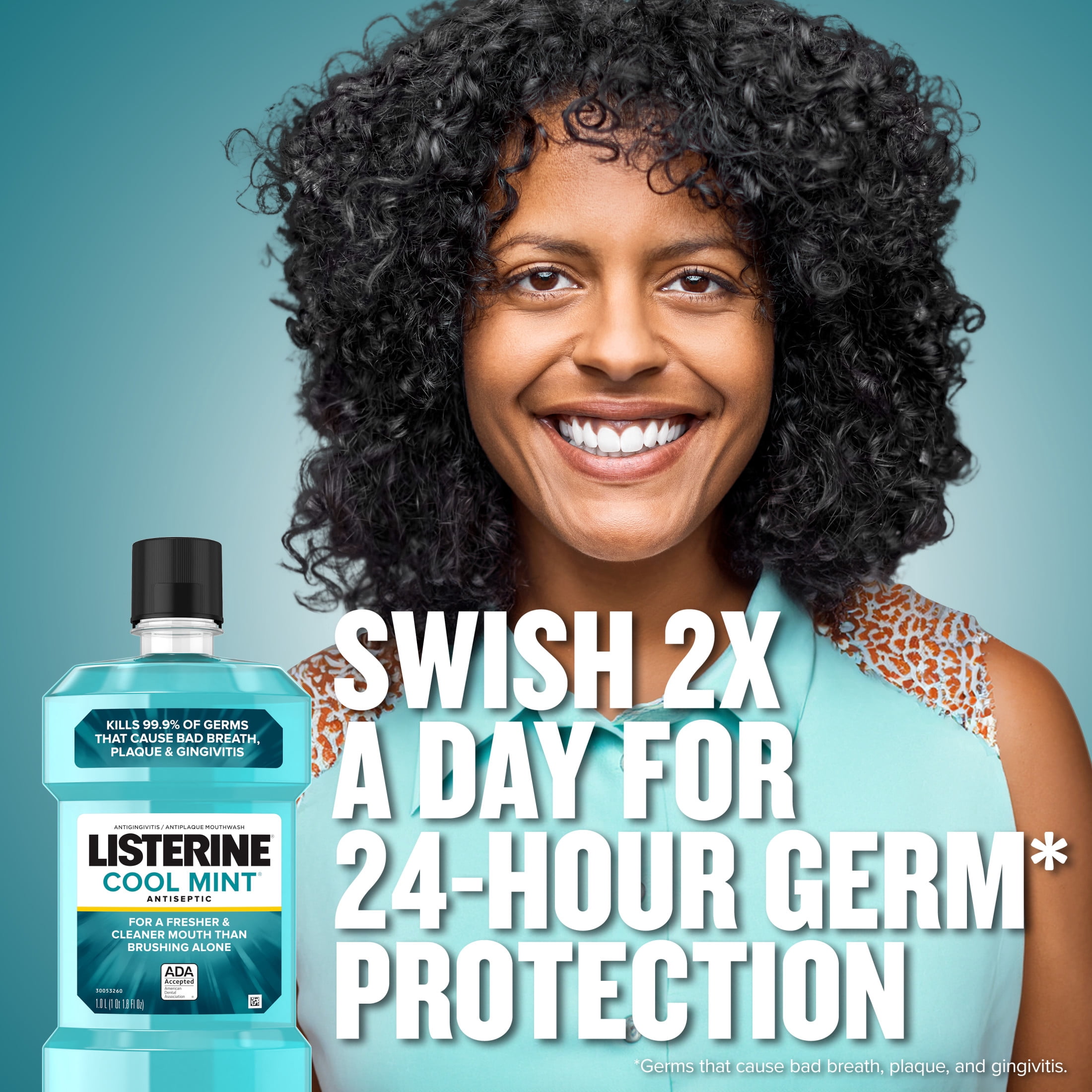 Listerine Cool Mint Intense Antiseptic Mouthwash, For Bad Breath & Plaque Oral Care, 250 mL