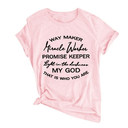 Summer Tops for Women O Neck Women Tops Letter Sleeves Short Casual T Shirt Loose Printing Blouse Women s Blouse Womens Work Shirts Short Sleeve Loose Fit Tunic Girl Sweatshirt Slim Fit T Pink 2XL