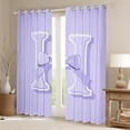 thumbnail image 2 of Erosebridal Initial H Letter Curtains for Living Room, Princess Bow 30%-50% Blackout Curtains Set of 2 (42x90), Purple Monogrammed Curtains and Drapes (42x90), Window Curtains Room Decor, 2 of 6