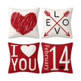 thumbnail image 2 of 4 Uds. Fundas de almohada para el Día de San Valentín, fundas de cojín, funda de almohada con corazón de amor para decoración de boda, oficina, coche, , Estilo b, 2 of 8