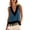 Blue, variant on Womens Suede V Neck Sleeveless Tops Fringe Hem Loose Fitting Western Casual Blouse Tank Streetwear Khaki L