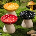 thumbnail image 2 of Mushroom Cat Bowl Resin Raised Cat Feeder Water Dish Pets Outdoor Garden Decor Gift, 2 of 5