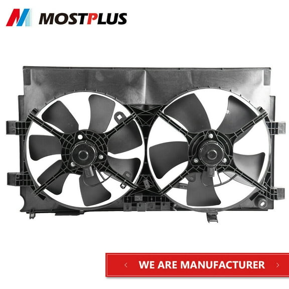 MOSTPLUS Radiator Condenser Cooling Fan Assembly for 2008-16 Mitsubishi Lancer 2.0L 2.4L