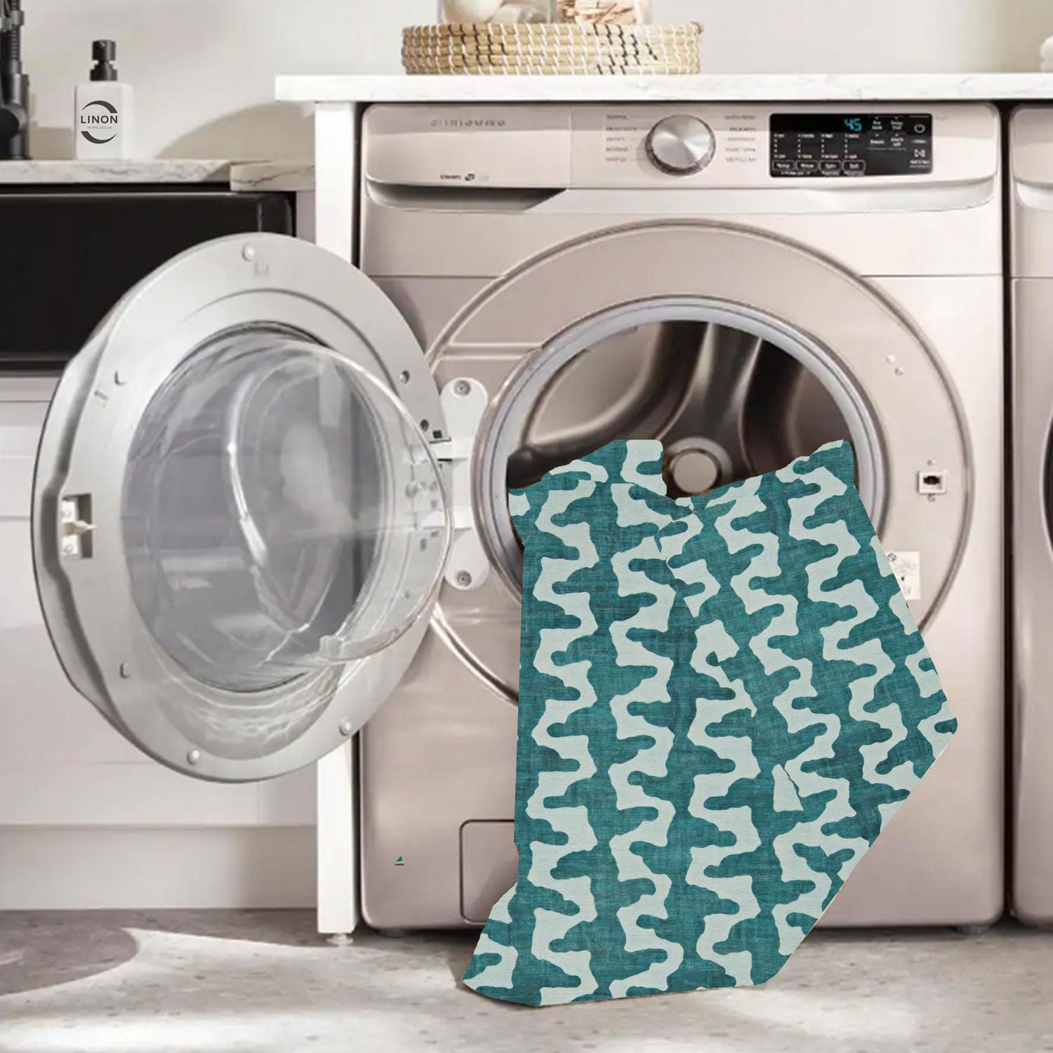 Outdoor Washable Doral Aqua & Green 3' x 5' Accent Rug