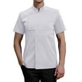 thumbnail image 2 of Chef Coat Lightweight Chef Jackets Unisex Chef Jacket Breathable Solid Restaurant Kitchen Chef Uniform,Z04-White,XXXL, 2 of 4