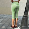 thumbnail image 7 of Minjewel Pants for Women - Floral Print Pleated Cropped Yoga Pants - Breathable Summer Bottoms Capri Pants for Women,Green S, 7 of 7