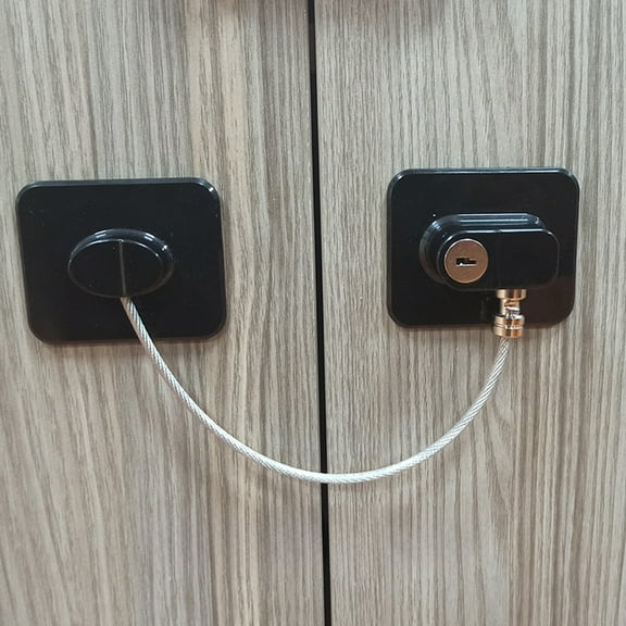 Refrigerator Lock, Safety Cabinet Locks, Mini Fridge Locks for Adults, Heavy Duty Lock for Refrigerator Cabinets, Drawers, Safety with Key