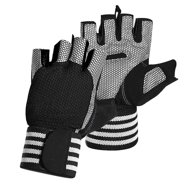 Gants de Sport Antidérapants Demi-Doigts avec Long Poignet
