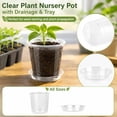 thumbnail image 2 of Plant Pots, Clear Plastic Drainage Holes Matching Saucers Tray Seed Starting Propagation Container 4 5 6 7 in Sizes Garden Sowing Vessels Botanical Growing Tool 5in, 2 of 6