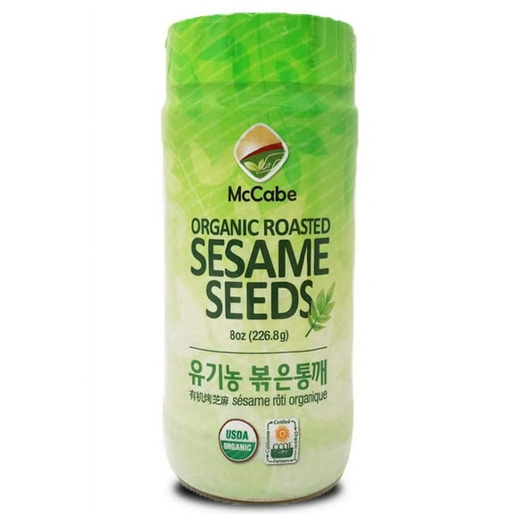 McCabe Organic Roasted Sesame - Sesame Seeds Roasted | Rich with Fiber & Minerals | USDA and CCOF Certified | Packed in USA | 8oz