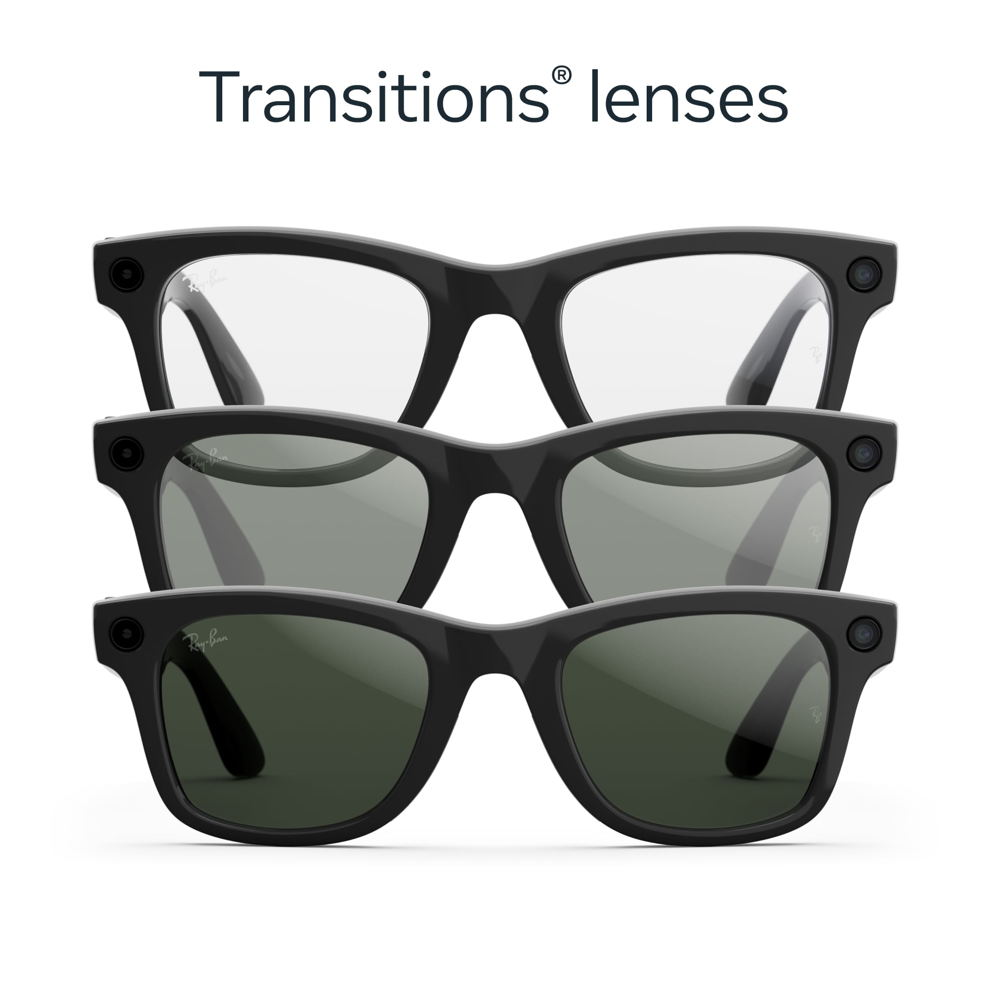 Ray-Ban Meta (Gen 2), Wayfarer, Shiny Black, Transitions® Graphite