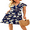 Navy Daisies, variant on PPYOUNG Women's Summer Casual Short Sleeve V-Neck Short Party Dress with Pockets