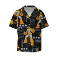thumbnail image 5 of PAYOHTO Boys Creative Robots Mens Hawaiian Casual Short-sleeved Shirt Tropical Summer Beach Button Down Shirts, 5 of 7