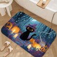 thumbnail image 3 of 1pc Black Cat in Witch Hat Absorbent Non-Slip Bathroom Thickened Flannel Rug Decor,Soft,Quick Drying,Suitable For Indoor/outdoor Use,Bathrooms,Bedrooms,Kitchens,Terrace,Laundry Rooms,16"x24", 3 of 9