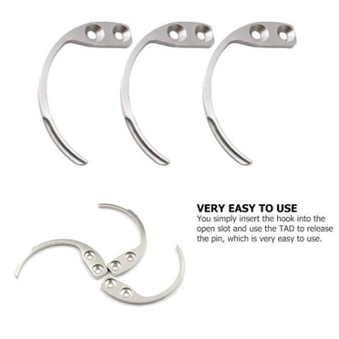 3 Pcs UEETEK Anti-theft Deduction Metal Hook Key Detacher Security Tag Remover Hard Labels Disassembler Portable Stainless Steel Special Tools