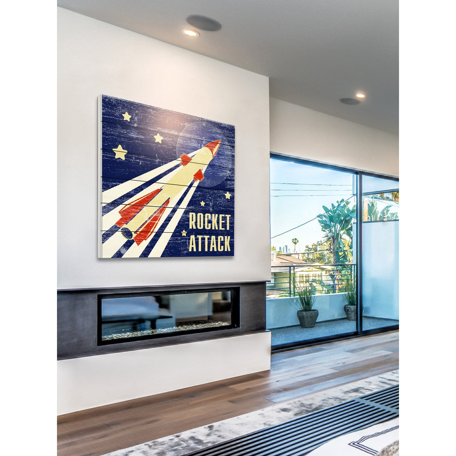 Marmont Hill - "Rocket Attack" Painting Print on White Wood