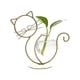 thumbnail image 1 of Elegante florero hidropónico para arreglos florales únicos Moderno portaflores de hierro con forma de gato, 1 of 8