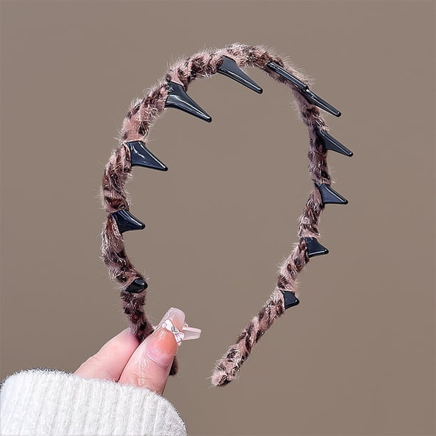 Diademas con dientes de leopardo, peine, aro de plástico, bandas para el cabello con dientes en forma de U, aro para el cabello con dientes ondulados, tazón de silicona de forma exquisita