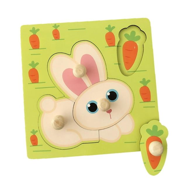 Cartoon Jigsaw Puzzles Fine Motor Skill Shape Matching Game Knob Puzzles Peg Puzzle Board for